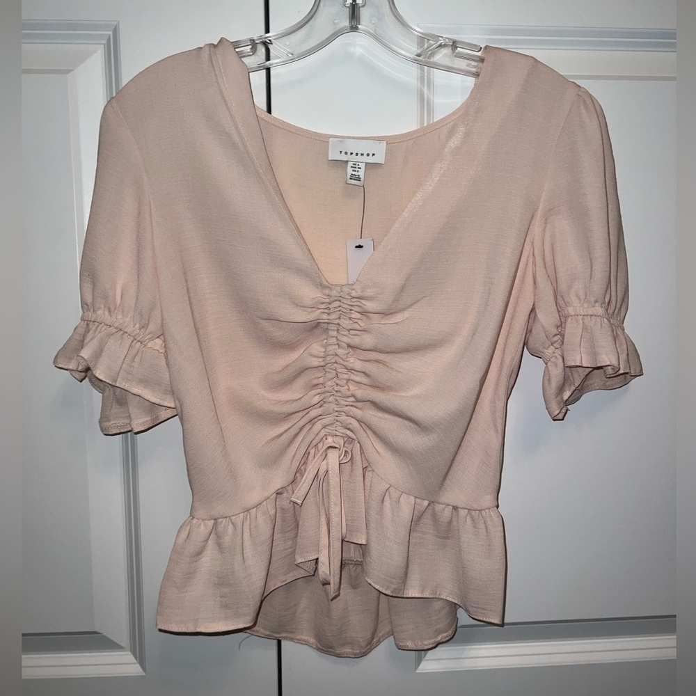 TopShop Blush ruched blouse NWT